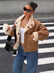 Seelio Autumn/Winter New Women's Fashion Reversible Jacket, Versatile European And American Style Spring, Effortless Style - Apricot - View 2