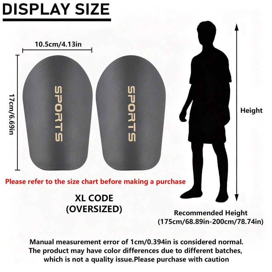 1 Pair - Adult Shin Guards, Excellent Shock Absorption And Cushioning Performance, Extra Large And Thick, Durable And Reliable Protection, Football Shin Pads - Multicolor - View 1