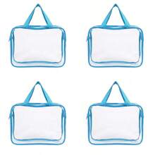4pcs-1pc Contrast Trim Clear PVC Tote Storage Bag With Zipper, Transparent Organizer Pouch For Baby Toys, Building Blocks & Nursery Sundries - Multicolor - View 21
