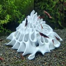 Stacked Polygon Hole Hide Cave | Material | Suitable For Gecko, Insect, Ornamental Fish And Shrimp | Reptile Tank, Aquarium | Hollow Design Style - White - View 4