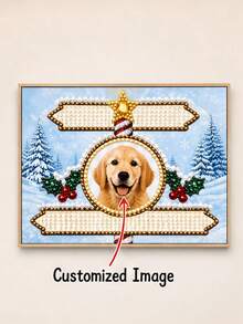1PC Customized Diamond Canvas Painting, DIY Pearl Painting, DIY Diamond Painting, DIY Photo, Wall Art For Bathroom, Bedroom, Office, Living Room, Personalized Photo, Cartoon, Movie, Pet, Wedding, Landscape And Anniversary Wall Decor, Frameless Home Decoration, Valentine's Day Decor, Family, Friends, Birthday Gift, Aesthetic Home, Warm Atmosphere, Suitable For Home - White - View 2