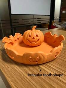 1pc Halloween Pumpkin Jewelry Storage Tray,Bat-Shaped Pumpkin, Suitable For Desktop Key,Halloween-Themed Party Decoration Or Jewelry Box,The Best Gift For Friends.Vanity Decor,Halloween Party Favors,Home Office Decor - Multicolor - View 14