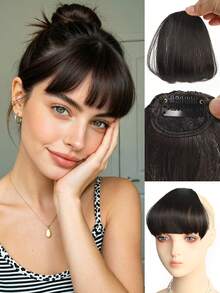 5 Inch Straight Bangs Hair Extension, With BB Clip, Heat-Resistant Synthetic Fiber Clip-In Bangs, No Sideburns, Natural Straight Front Bangs, Suitable For Women's Daily, Holiday And Wedding Wear - Multicolor - View 10