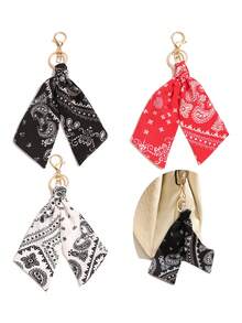 1pc Vintage Paisley Fabric Pendant Bag Accessory Ornament Car Hanging Decoration Creative Keychain Gift, Paisley Pattern Bohemian Polyester Fiber - Multicolor - View 1