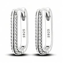 1 Pair S925 Sterling Silver Geometric Hoop Earrings, Heart, Twisted, Rhinestone Hollow Out Multi-Style, Minimalist High-End Texture, Hypoallergenic Skin-Friendly, Versatile Daily Commute Wear, Women's Luxury Earrings, Comes With Exquisite Gift Box, Suitable For Personal Use And Holiday Gifts - Multicolor - View 15
