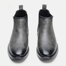 Men's Casual Chelsea Boots, Business Commute Shoes - Dark Grey - View 4