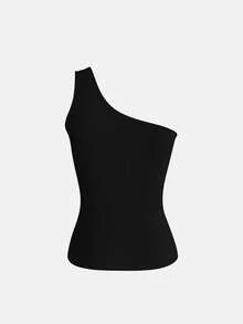XLLAIS Black Sleeveless Crop Top, Stretchy Fitted Casual Top, Party Wear For Women Summer, Aesthetic - Black - View 8