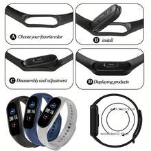 5pcs/2pcs Tali Jam Tangan Silikon Lembut Warna Polos Netral, Kompatibel dengan Mi Band 7/6/5/4/3 Gelang Olahraga, Aksesori Gelang Pengganti, Hadiah - MultiWarna - View 4