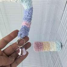 2Pcs Parrot Rope Perch Set, Bendable Macaron Plush Climbing Rope & Straight Bird Standing Stick, 3 Sizes Available, Bird Cage Decor Toy For Budgie Lovebird Cockatiel - Multi-functional Combination - View 4