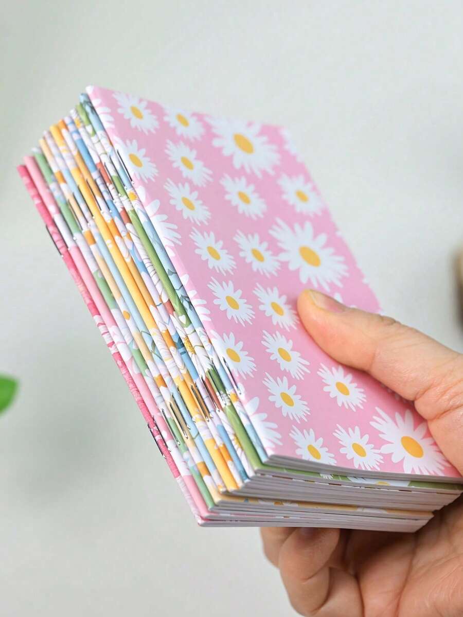 6-Pack Random Spring Daisy Pocket Notebooks - Lined Pages, Perfect Binding For Durability, Ideal Gift For Family, Friends, Classmates, And Colleagues