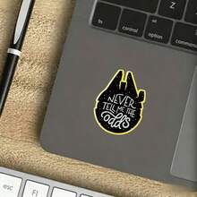 1/2/5 Buah Stiker Vinyl "Never Tell Me The Odds", Stiker Botol Minum, Stiker Lucu, Stiker Imut, Stiker Laptop, Stiker, Stiker untuk Laptop, Mug, Casing Ponsel, Helm - A - View 6