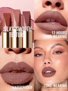 Pudaier 1pc Matte Velvet Lipstick, Smooth Application, Rich Color, Buildable Coverage, Suitable For All Skin Tones, Perfect Valentine's Day Gift For Her - 05 - View 6