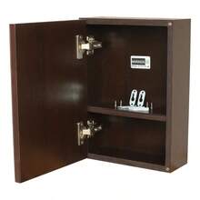 Botiquín Organizador con Espejo de 27 * 37 * 12 cm, Gabinete de Pared con Espacio de Almacenamiento para Baño, Varios Colores Disponibles - Marrón Chocolate - Ver 2