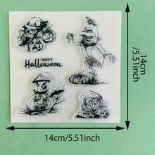 Halloween Spider Web Cat Witch Owl Pumpkin Clear Silicone Stamp,Vintage Gothic Reusable Transparent Seal For Scrapbooking Journal Card Making DIY Craft Decor Stamp - WS-2 - View 33