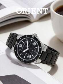 Orient Women's Quartz Watch, Black Dial With Roman Numerals, Multifunction Chronograph With Small Dial, Tachymeter Bezel, Sweet Cool Style - Black - View 4