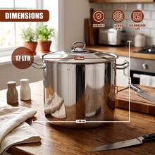 Geezy Arian Gastro Deep Stainless Steel Stock Pots With Lids - Induction Base, All Hob Compatible, Durable & Dishwasher Proof - Great Kitchen Essential For Families Cooking Stew, Curry, Soup - View 10
