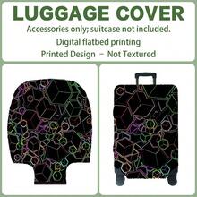 1PC, Flat Print Design, Luggage Cover (Only Luggage Cover, Not Including Luggage), Suitable For 20 To 30 Inch Luggage, Made Of Thickened High-Quality Fabric, Essential Accessory For Your Travel And Checked Luggage. - Multicolor - View 13