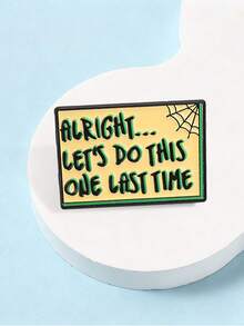 1 Pc Alright Let's Do This One Last Time Enamel Pin, Spider Web Retro Sign Brooch, Halloween Theme Badge For Backpack Jacket - Multicolor - View 8