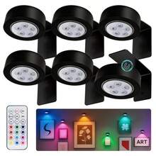 1/3pcs RGB Wireless Magnetic Drawing Lamp, 13 Color Modes And 2 RGB Dynamic Modes, Remote Control Dimming Atmosphere Lamp, Magnetic Battery Wall Lamp, With Timer Function, Bedroom Gallery Decorative Wall Lamp (Batteries Not Included) - Multicolor - View 4