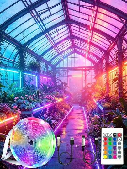 1 Rulo 1m/3.3ft~10m/32.8ft Pilli LED Şerit Işık (Pil Dahil) RGB Renk Değiştiren Uzaktan Kumandalı LED Işık, 24 Tuşlu Kontrolcü ile Yatak Odası, Dekor, Ev, Oda, Kamp ve DIY Dekorasyon İçin