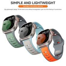 1件裝運動矽膠錶帶，相容 Ultra 2 49mm 46mm 45mm 44mm 42mm，柔軟手錶錶帶，適用於 Series 10 9 8 7 6 5 4 - 42/44/45/46/49mm - 查看 10