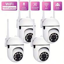 2pcs Wireless Smart Indoor Security Camera, With Color Night Vision, Alarm Function, Motion And Audio Alert System, USB Powered, 355° Horizontal Rotation And 90° Vertical Tilt, Two-Way Audio, Wi-Fi Support, App Control, Power Adapter Not Included - White - View 3