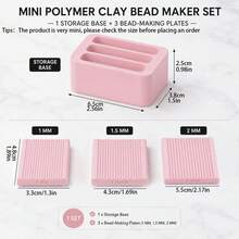 Set 3 Ukuran 1mm/1.5mm/2mm dengan Alas, Alat Pembentuk Manik-manik Bola Tanah Liat Polimer Mini, Cetakan Tanah Liat untuk Membuat Perhiasan, Gelang, dan Kalung DIY - memotong - View 2