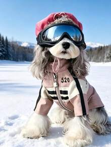 2pcs Cool Pet Racing Jacket With Goggles Set, Fashionable Outdoor Colorblock Zipper Photo Outfit, Suitable For Cats And Small To Medium Dogs - Multicolor - View 14