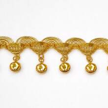 1/3/10Yards Gold Bell Tassel Ribbons, Suitable For Latin Dance Costumes, Stage Performance Outfits, DIY Sewing Lace Fabric Accessories Clothing Decoration - Multicolor - View 6