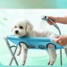 Foldable Pet Bathing Station, Hollow Quick-Dry Mesh Cat Bathing Table, Stable Support Frame, Restrains Pets During Bathing, Reduces Cat Struggling And Movement, Lowers Scratching Risk. Lightweight And Foldable, Convenient Storage Without Taking Up Space, Hollow Holes For Quick Water Drainage, Easy To Clean And Maintain. Suitable For Home Cat And Dog Bathing, Drying, Grooming, A Great Home Pet Care Product, Helps Easily Complete Pet Cleaning And Care Tasks. - one-size - View 6