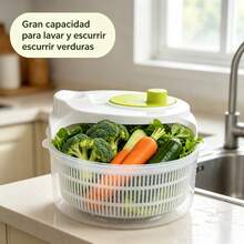 Escurridor de Verduras, Escurridor de Ensalada de Plástico Gran Capacidad, Fácil de Usar para Cocina, Lavar y Secar Lechuga y Hortalizas - L - Ver 8