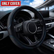 Universal Car Steering Wheel Cover, PU Leather With Double Stitching Design, No Inner Ring Embossing, Non-Slip Soft Comfortable Grip, Breathable Durable All-Season Steering Wheel Protector, Suitable For Sedan SUV Truck, Easy Installation Fashionable Car Interior Accessory - Multicolor - View 12