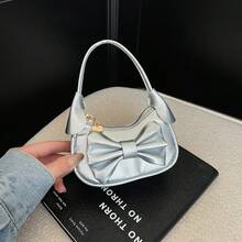 Cute Girl Style Children's Handbag, Sweet Large Bow Decor Underarm Bag, PU Small Bag, Girls' Travel Accessory Bag, Suitable For Daily Use - A - View 6