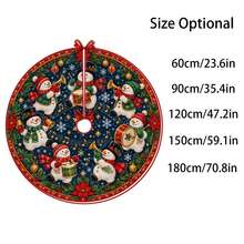 1pc Snowman Band Performance Pattern Christmas Tree Skirt, Elegant Color Holiday Decor, 5 Sizes, Unisex Holiday Gift, Suitable For Home And Party Christmas Home Decoration - Snowman Band Performance - View 3