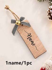 Custom Bow Bell Stocking Tag, Personalized Christmas Ornament, Farmhouse Christmas Tree Decoration, Customized Name Wooden Hanging Tag For Mantel Stockings, Customizable Holiday Party Decor, Festive Gift For Family Friends, Christmas Gift 2026 - Multicolor - View 19