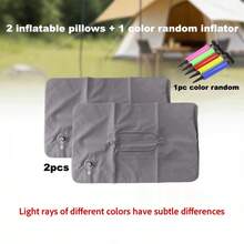 Set Bantal Udara Portabel Besar 3 Buah, Cocok untuk Pesawat, Mobil, Kereta Api, Tidur Siang di Kantor dan Berkemah, (2 Bantal Tiup dan 1 Pompa Udara) Set Istirahat Kompak Ultra Ringan, Cocok untuk Perjalanan dan Aktivitas Luar Ruangan, Warna Pompa Udara Acak - MultiWarna - View 13