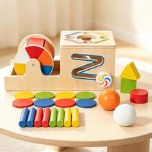 6-In-1 Color Sorting & Shape Matching Textile Drum Toy Set For Kids, Sensory Training Game Toy For Boys And Girls, Christmas Gift, Birthday Gift - Multicolor - View 6