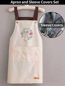 1pc Waterproof Fabric Adjustable Strap Apron, Large Pocket Cute Rabbit Pattern Design, Perfect For Kitchen Cooking, Coffee And Baking, Outdoor Picnic BBQ, Barber, Florist, Farm Cleaning And Other Protective Wear, Durable And Easy To Clean - Little Rabbit - View 18