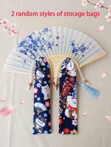 1件復古中式流蘇摺扇，經典手持摺扇，便攜漢服旗袍配件，舞蹈表演道具，伴娘裝飾扇，畢業典禮、派對與海灘用品，居家裝飾手扇 - A - 查看 17