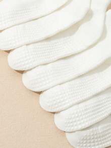 12 Pairs Unisex Kids White Basic Non-Slip Bottom Sports Socks, Tab Short Socks, Multi-Functional Trampoline Socks, Gripper Floor Socks - White - View 2