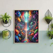 DIY 5D Diamond Painting Kit - Full Drill Round Diamonds, Floral Pattern, Home Decor Acrylic Craft Set, Frameless Gift Creative Diamond Painting Set - View 5