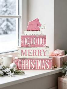 4pcs Christmas Desktop Pink Decor Set, Christmas Multi-Layer Tray, Classic Style, Suitable For Home Dining Table, Scene Arrangement, Holiday Decoration, Room Decor, Home Decor, Theme Party Decor, Christmas Home Decor - Multicolor - View 4