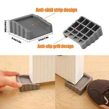 Rubber Door Wedge, Small Cube Door Stopper, Available In Black And Gray - Square - View 2