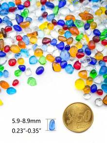 100/200/300/500g Assorted Color Glass 0.5-1cm, Reusable Dye-Free Vase Filler, Aquarium, Fish Tank, Potted Plants, Succulents - View 4