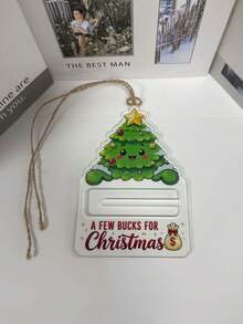 1pc Cash Gift & Decor Acrylic Cash Holder Pendant, Can Be Used As Daily Hanging Ornament, Christmas Tree Decoration With Festive Atmosphere - Christmas Style - View 4