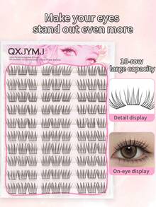 90pcs C Curl Cartoon Style Natural False Eyelashes, No Glue Needed, Lightweight Suitable For Daily Wear, Reusable, Self-Adhesive Glue-Free False Eyelashes, 3 Seconds Quick Application, Firm And Durable - C - View 4