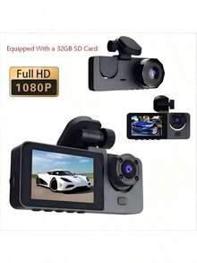 Kamera Dasbor 3 Lensa dengan Penglihatan Malam, Tiga Kamera Depan & Terintegrasi 1080P, DVR Mobil Sudut Lebar, Layar IPS 2.0", Mode Parkir Deteksi Gerakan 24 Jam, Perekaman Berulang Kartu Memori, Kapasitas Baterai 150mAh - MultiWarna - View 11