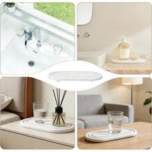 1/2pcs Natural Diatomaceous Earth Quick-Drying Sink Tray With Absorbent Stone Pad - Suitable For Kitchen Countertop, Bathroom Vanity Storage, Faucet Mat, Soap Dish And Coaster, Sink Basin Dedicated Moisture-Absorbing And Moisture-Wicking Diatomaceous Stone Technology - 20cm X 10cm - View 7