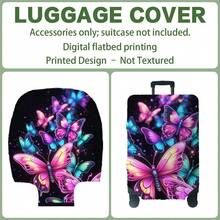 1PC,Flat Print Design,Luggage Cover(Only Luggage Cover, Luggage Not Included),Suitable For 20 To 30 Inch Luggage,Made Of Thickened High-Quality Fabric,Essential Accessory For Your Travel And Checked Luggage. - Multicolor - View 9