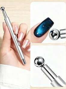 3-In-1 Cat Eye Nail Art Magnet Rod, Dual-End Design, Suitable For 3D Stripes, Stars And Moon Effects, Compatible With All Magnetic Gel Nail Polishes, Essential Nail Art Tool For Professional Nail Artists And Home DIY Beginners, Create Stunning Cat Eye Nail Art - Multicolor - View 3